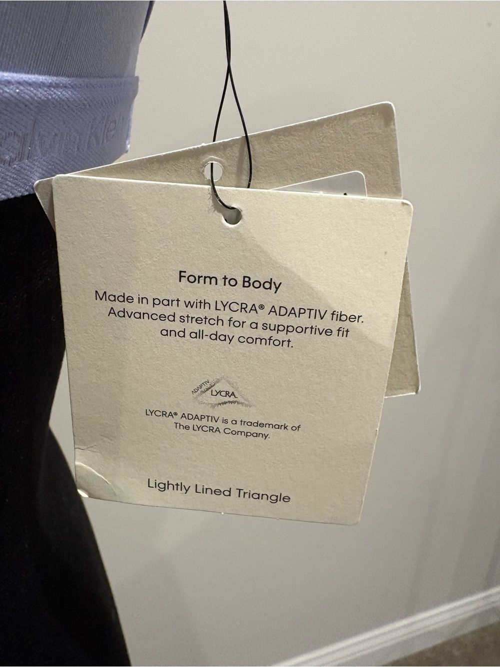 Calvin Klein Lavender Wireless Triangle Bralette Medium Light Lycra Body Form - Picture 5 of 12
